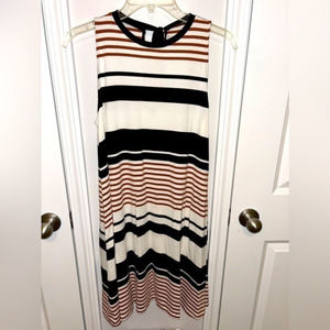 LOFT a-line striped dress- sleeveless-‎ sz Medium